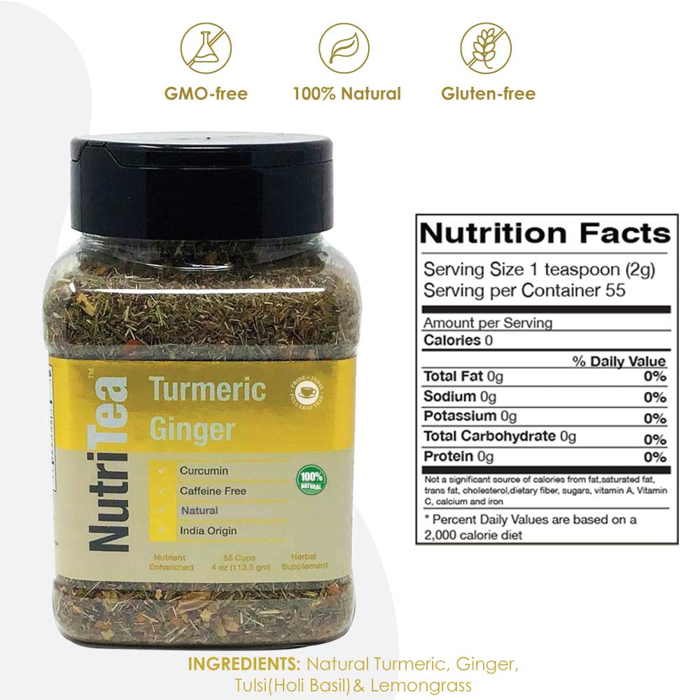 NUTRITEA Natural Turmeric Ginger Loose Leaf Tea